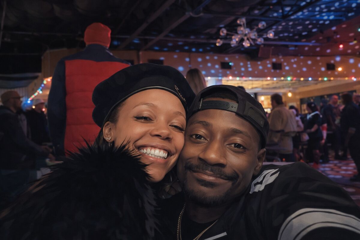 Selfie at venue with lights